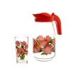 Набор 7 предметов (Кувшин+6 стаканов) стекло Тюльпаны