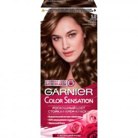 Крем-краска для волос GARNIER COLOR SENSATION стойкая 5.0 Сияющий Светло каштановый РОСК.ЦВЕТ