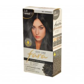 Крем-краска для волос FARA Eco Line стойкая без аммиака 1.0 Черный