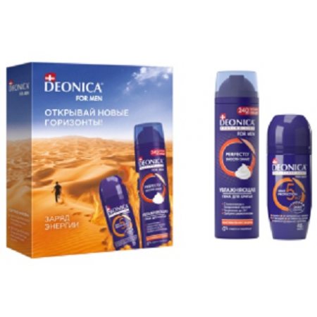 Подарочный набор DEONICA For Men (Пена д/бр 240мл +Антип.ролик 50мл) Заряд энергии