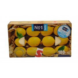 Платки носовые BELLA блок 10х10шт двухслойные №1 с ароматом Лимона