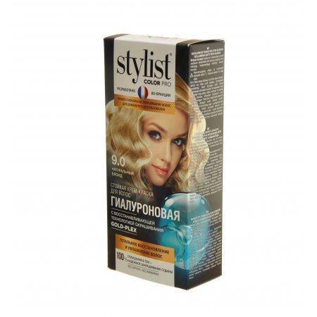 Крем-краска для волос STYLIST COLOR PRO стойкая тон 9.0 натуральный блонд Гиалуроновая серия 115мл