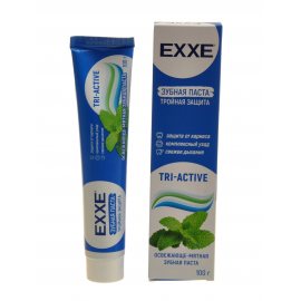 Зубная паста EXXE Тройная защита Tri-active защ.от кариеса,комплексн.уход,свеж.дыхание 100г