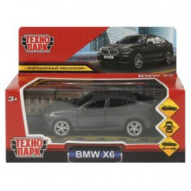 Машина Технопарк инерц.метал 12см BMW X6 двери,багаж,темно серый