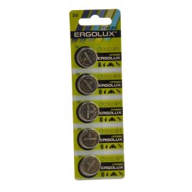 Батарейка ERGOLUX Литиевые CR2032 3V, таблет. 5шт
