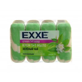 Крем-мыло туалетное EXXE Косметическое Тонизирующее 1+1 Зеленый чай 4х90г