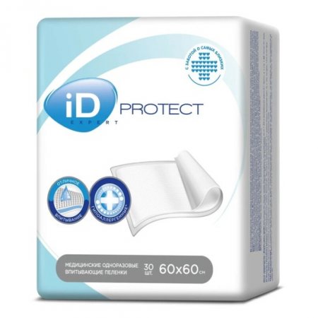 Пеленки iD EXPERT одноразовые впитывающие 60х60 30шт PROTECT