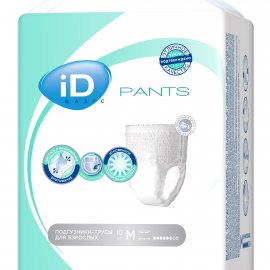 Трусы - подгузники для взрослых iD Basic Medium 10шт Pants 80-110см