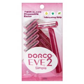 Станок бритвенный DORCO EVE2 5шт одноразовый женск., 2лезв, увл.полоска TG708PK-5P