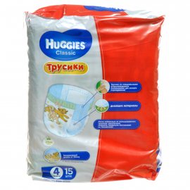 Подгузники-трусики HUGGIES Classic 9-14кг 15шт M(4)