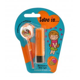 Бальзам для губ Love is... Апельсин-бабл +подарок карамель 17.5г 4.20г