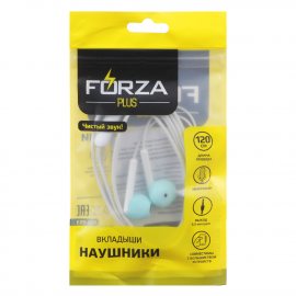 Наушники FORZA PLUS проводные вкладыши Карамель, гарнит, цветн., плас