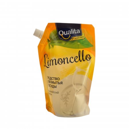 Средство для мытья посуды QUALITA Гель Limonchello сицилийский лимон,дой-пак 450мл