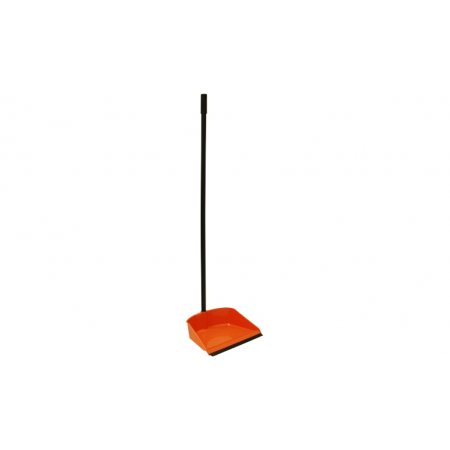 Совок для мусора IDEA с кромкой с высокой ручкой Ленивка M5194 оранжевый
