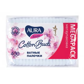 Ватные палочки AURA Pure Cotton 400шт пакет