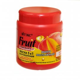 Маска для волос BITЭКС Fruit Therapy Возрождающая 3в1 для тусклых и окрашенных Манго и Масло Авокадо 450мл