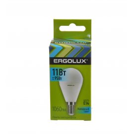 Лампа светодиодная LED ERGOLUX Шар G45 11W-E14-4K, 4500К, холодный свет