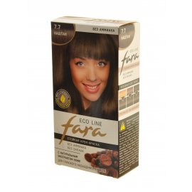 Крем-краска для волос FARA Eco Line стойкая без аммиака 7.7 Каштан с натур.экстрактом кофе