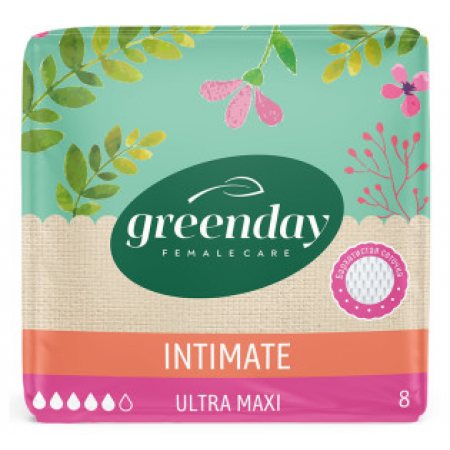 Прокладки GREEN DAY на критические дни 8шт Ultra Maxi Dry INTIMATE