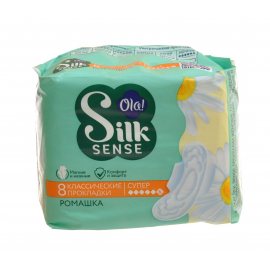 Прокладки OLA! Silk Sense с крылышками 8шт Ромашка Classic Super
