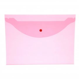 Папка-конверт ATTOMEX А4 с кнопкой 120мкм Красная полупрозрачная