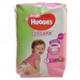 Подгузники-трусики для девочек HUGGIES 13-17кг 15шт