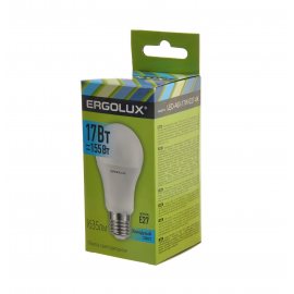 Лампа светодиодная LED ERGOLUX Лон А60 17W-Е27-4К 4500К, Холодный свет