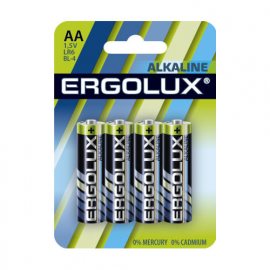 Батарейка ERGOLUX Алкалиновая LR6 AA 1.5В 4шт