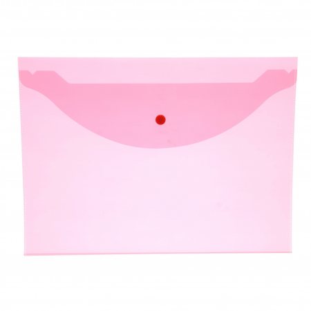 Папка-конверт ATTOMEX А4 с кнопкой 120мкм Красная полупрозрачная