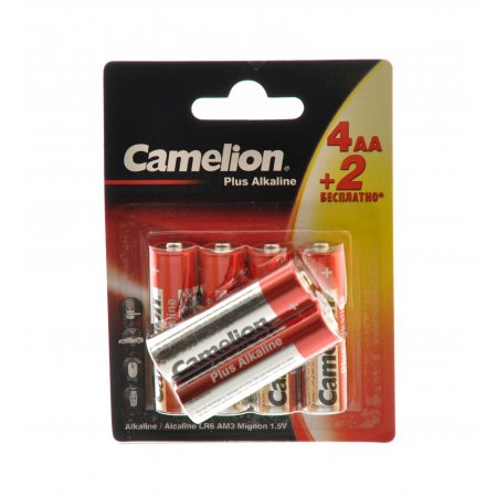 Батарейка CAMELION Plus Алкалиновая LR6 AA 1.5В 4+2шт