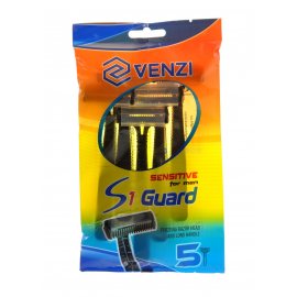 Станок бритвенный VENZI for Men 5шт одноразовый S1, 1лезвие, Sensitive Guard