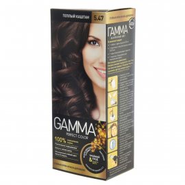 Крем-краска для волос GAMMA Perfect Color стойкая 5.47 Теплый каштан Окисл.крем 6%