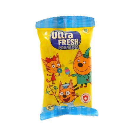 Салфетки влажные для детей Ultra Fresh Premium 15шт Три Кота