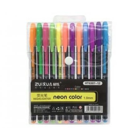 Набор ручек Гелевых 12цв NEON COLOR Неон 1мм НТ6307-12