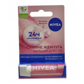 Бальзам для губ NIVEA Lip Care Сияние жемчуга масло дерева ши,вит.С и Е 4.80г