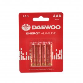 Батарейка DAEWOO Алкалиновая LR03 AAA Energy 4шт