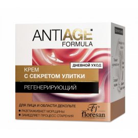 Крем для лица, шеи и декольте ФЛОРЕСАН Anti AGE formula Регенерирующий Дневной уход с секретом улитки 75мл