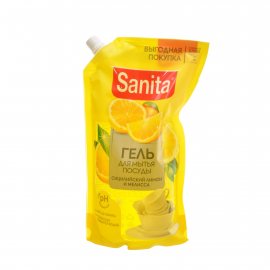 Гель для мытья посуды SANITA Сицилийский лимон и мелисса Док-пак 900г