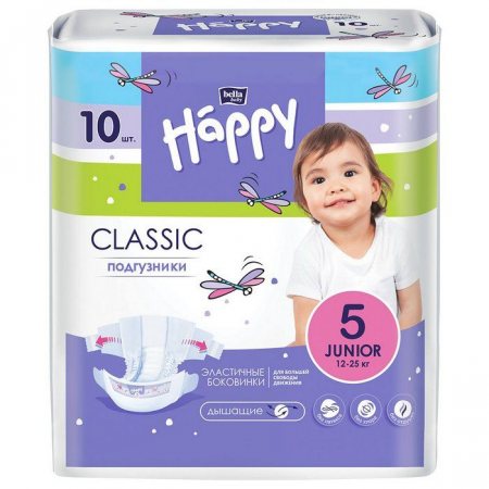 Подгузники BELLA HAPPY Classic 12-25кг 10шт Junior 5