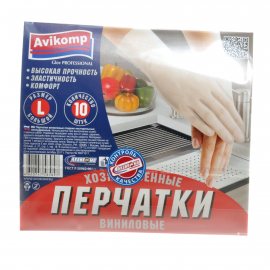 Перчатки Avikomp Glov PROFESSIONAL виниловые р.L 10шт хоз.