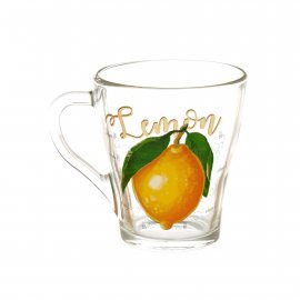 Кружка для чая 250мл стекло 1649 Полезный лимон
