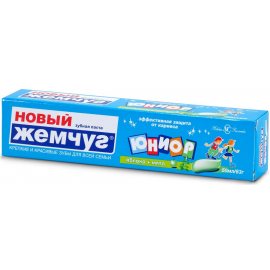 Зубная паста НОВЫЙ ЖЕМЧУГ Юниор Яблоко и мята 50мл