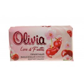 Мыло туалетное OLIVIA Love & Fruttis йогурт Приятный вишневый смузи 140г