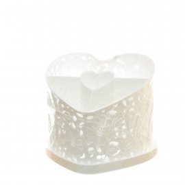 Подставка для столовых приборов "Сердце" белый М6252