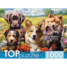 Пазл TOPpuzzle 1000эл 670х470мм Веселое селфи щенков