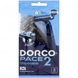 Станок бритвенный DORCO PACE2 5шт одноразовый 2лезв.,увл.полос.,TNB200BL-5P