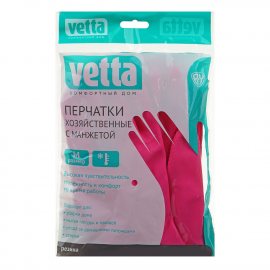 Перчатки VETTA хозяйственные р.M с манжетой 38см пара 100г
