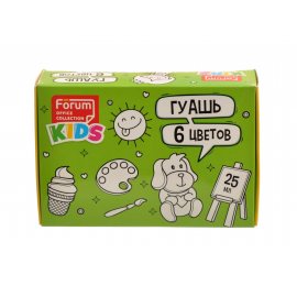 Гуашь FORUM Office Collection Kids 6цв баночка 25мл