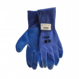 Перчатки нейлоновые с нитриловым покрытием синие с покрытием квадрат А688