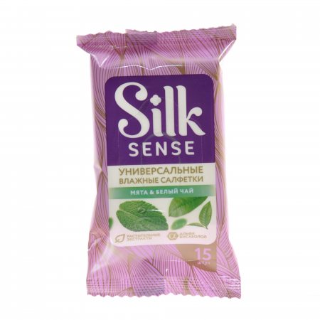 Салфетки влажные OLA! Silk Sense 15шт Универсальные Белый чай и мята